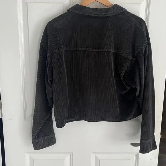 American Eagle Gray Corduroy Oversized Shirt Jacket Shacket size small - Picture 6 of 6